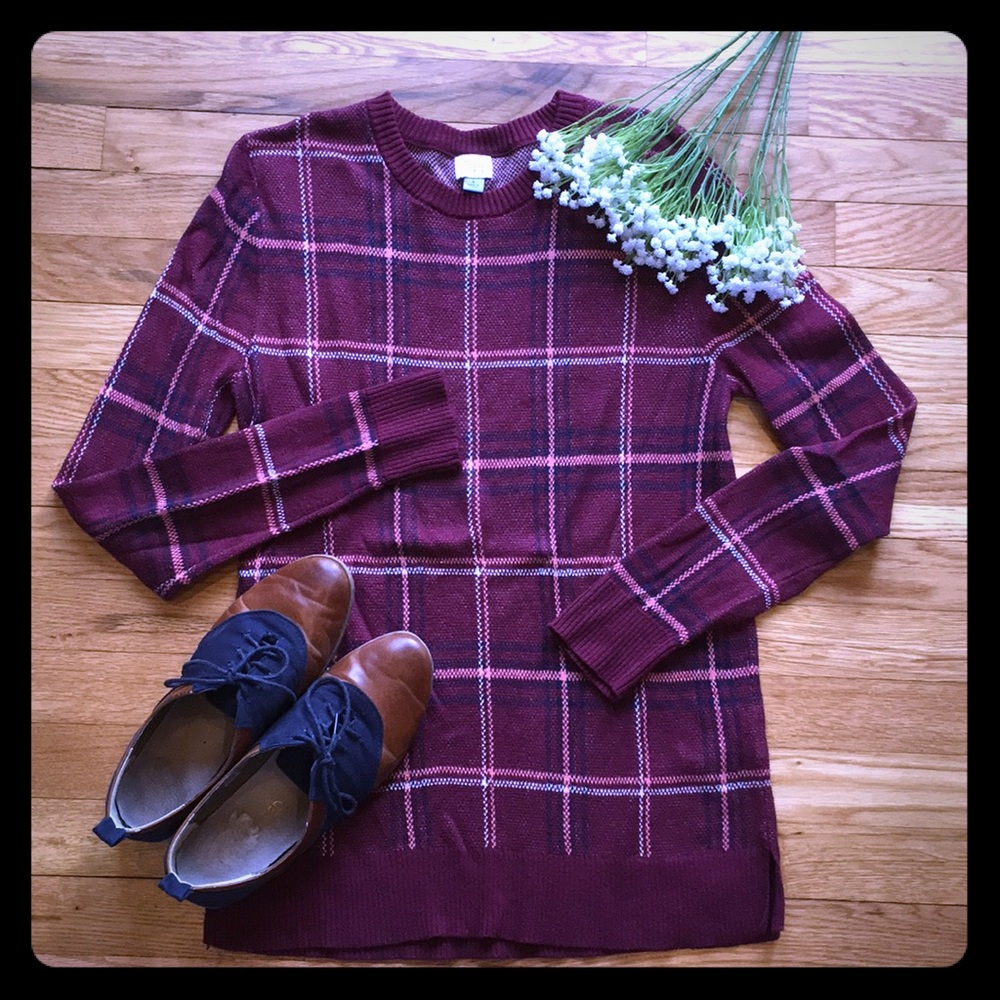 LAST DAY Plaid Check Knit Sweater